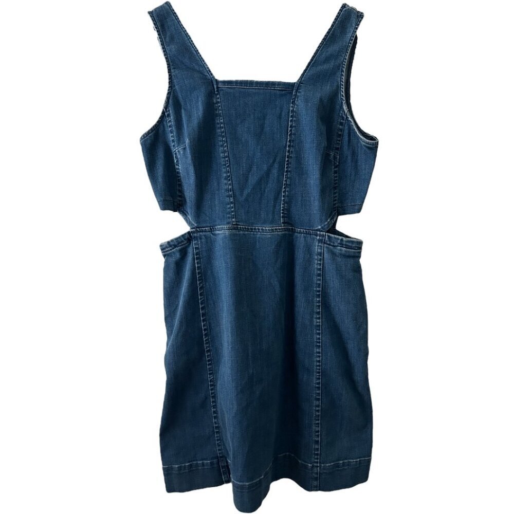 Madewell Stretchy Denim Cutout Dress Size 12 - Picture 5 of 10